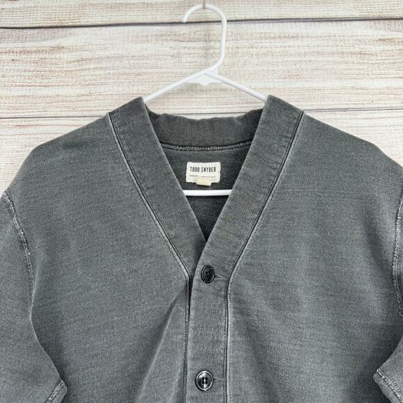 Todd Snyder Vintage Wash Dyed Cardigan Sweatshirt Mens Small Gray - Picture 3 of 9